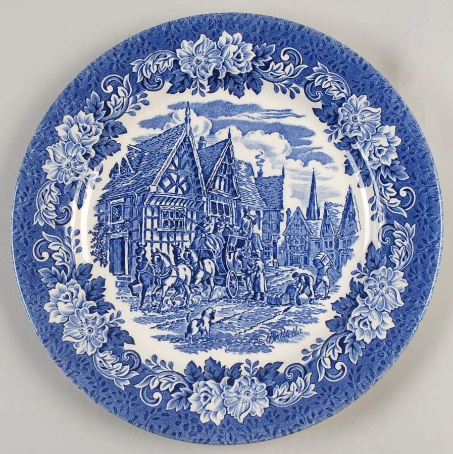 Dickens Series Blue Dinner Plate by English Ironstone Tableware-1