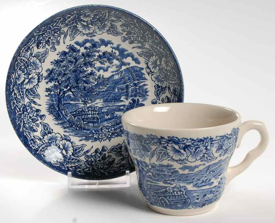 EIT5 Flat Cup & Saucer Set by English Ironstone Tableware-1