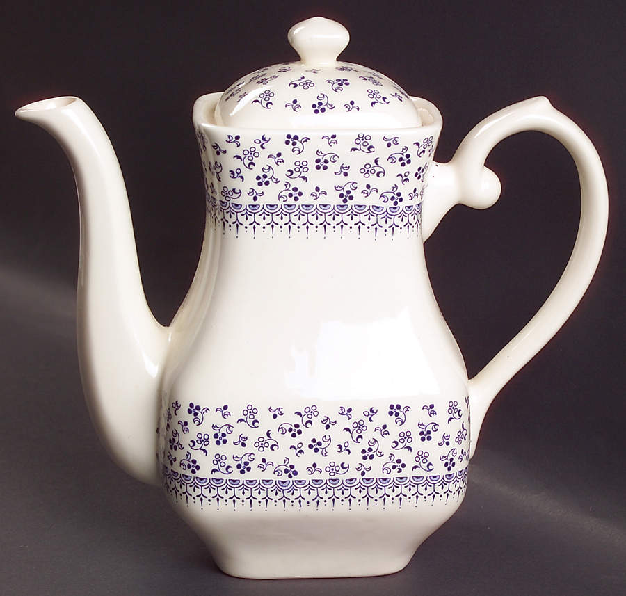 EIT6 Blue Coffee Pot & Lid by English Ironstone Tableware-1