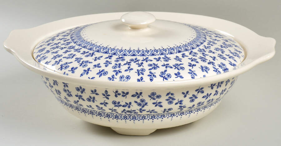 EIT6 Blue Round Covered Vegetable by English Ironstone Tableware-1
