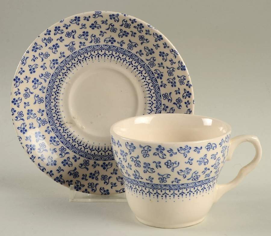 EIT6 Blue Flat Cup & Saucer Set by English Ironstone Tableware-1