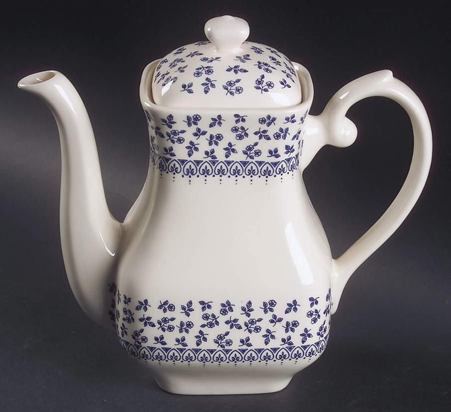 Provence Blue Coffee Pot & Lid by English Ironstone Tableware-1
