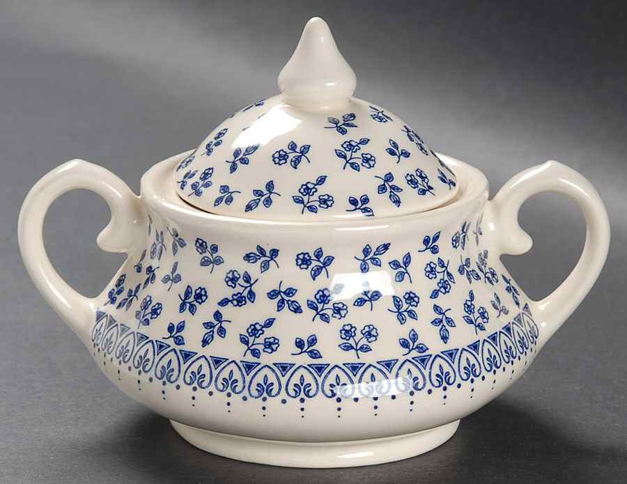 Provence Blue Sugar Bowl & Lid by English Ironstone Tableware-1