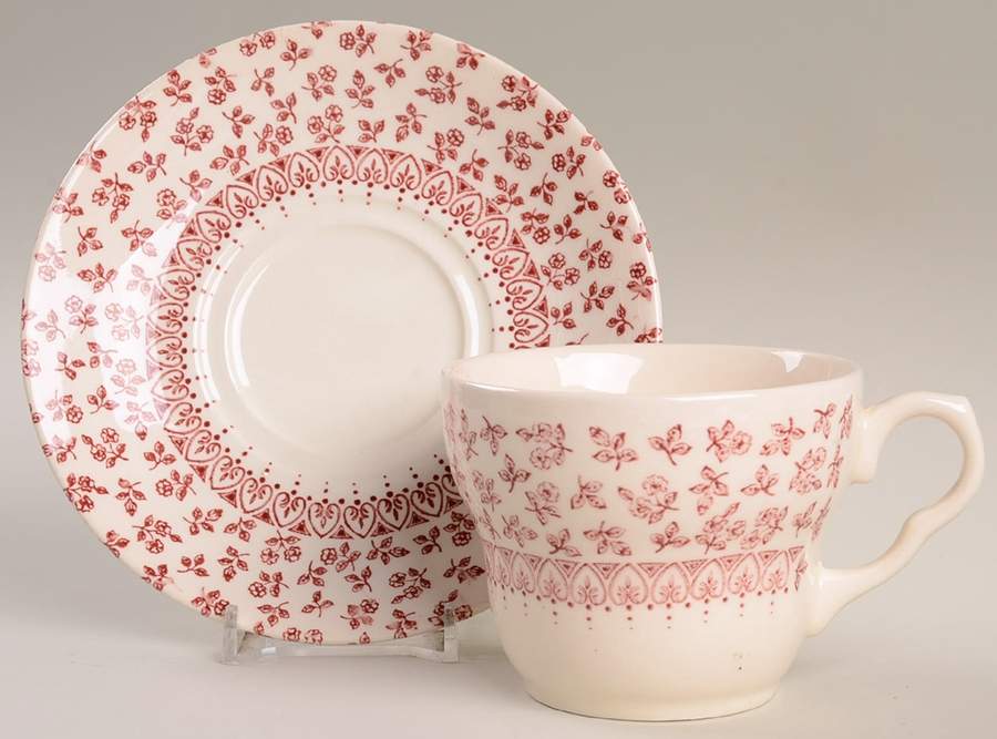 Provence Red Flat Cup & Saucer Set by English Ironstone Tableware-1