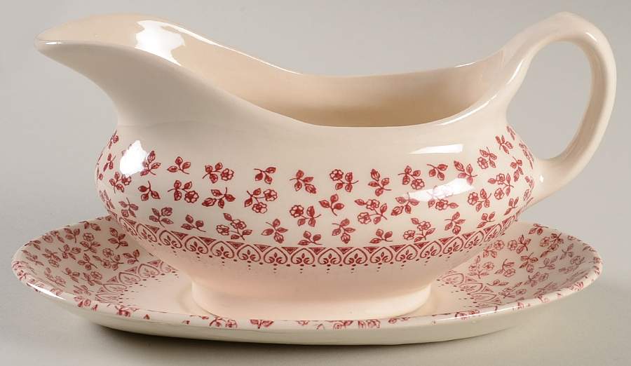 Provence Red Gravy Boat & Underplate by English Ironstone Tableware-1