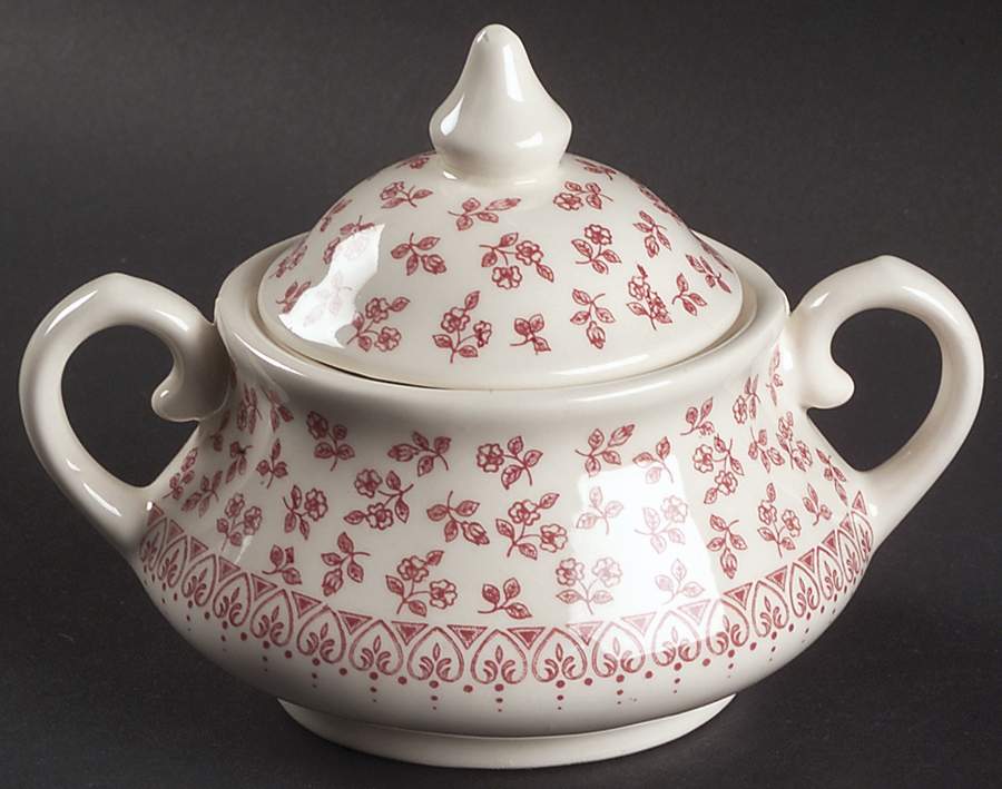 Provence Red Sugar Bowl & Lid by English Ironstone Tableware-1