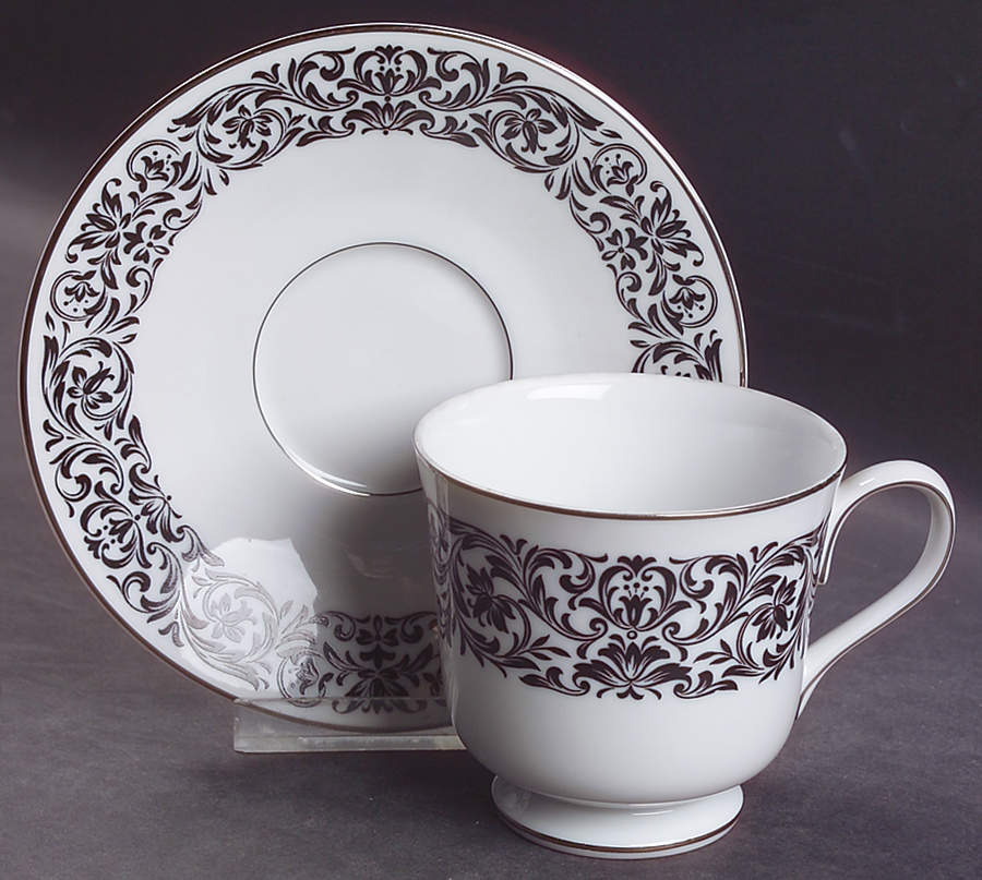 Baronesse Footed Cup & Saucer Set by Ekco-1