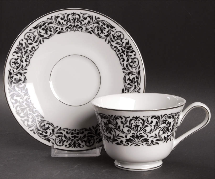 Baronesse Footed Cup & Saucer Set by Ekco-1