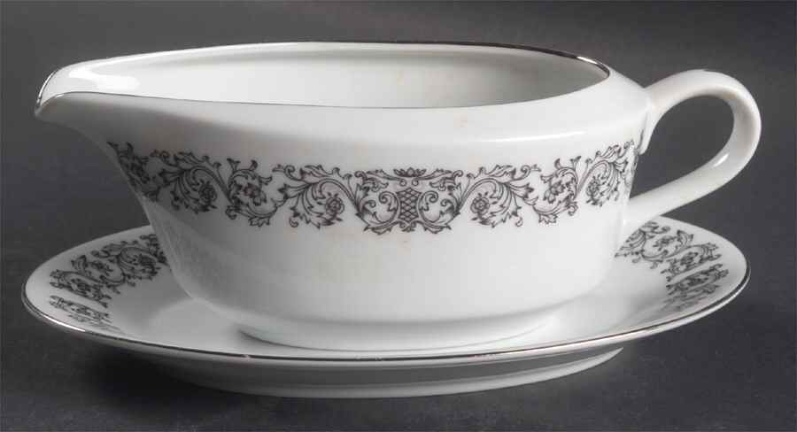 Corsair Gravy Boat & Underplate/Relish by Ekco-1
