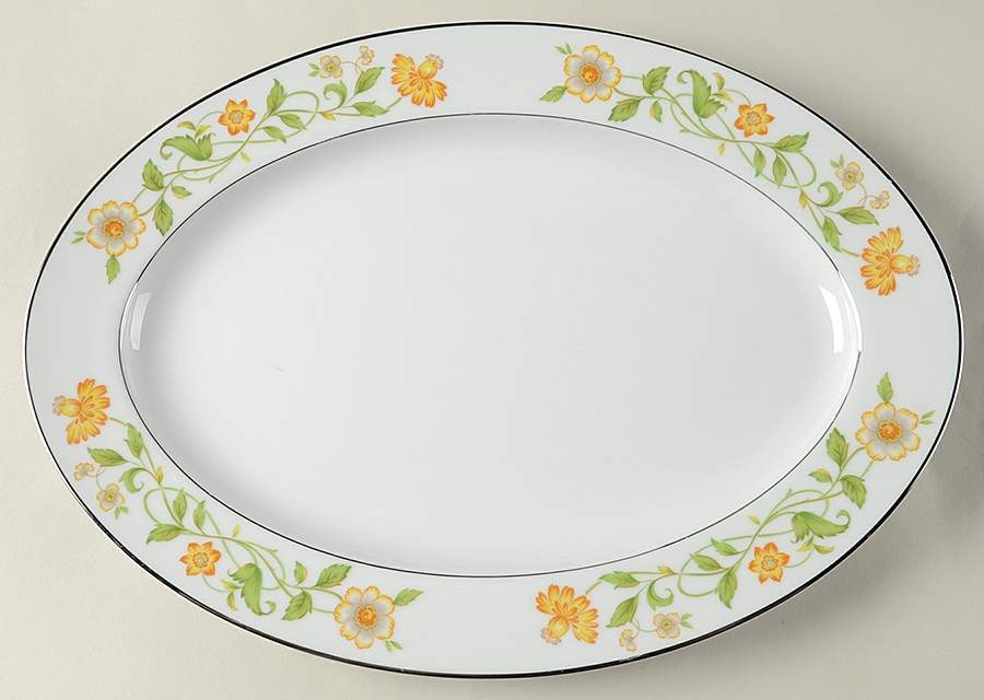 Floral Generation 14" Oval Serving Platter by Ekco-1