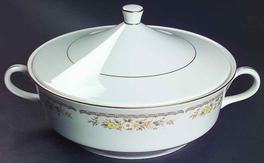 Golden Autumn Round Covered Vegetable by Ekco-1