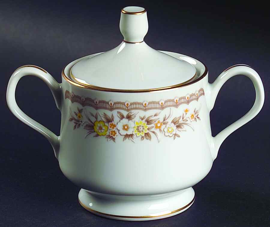 Golden Autumn Sugar Bowl & Lid by Ekco-1
