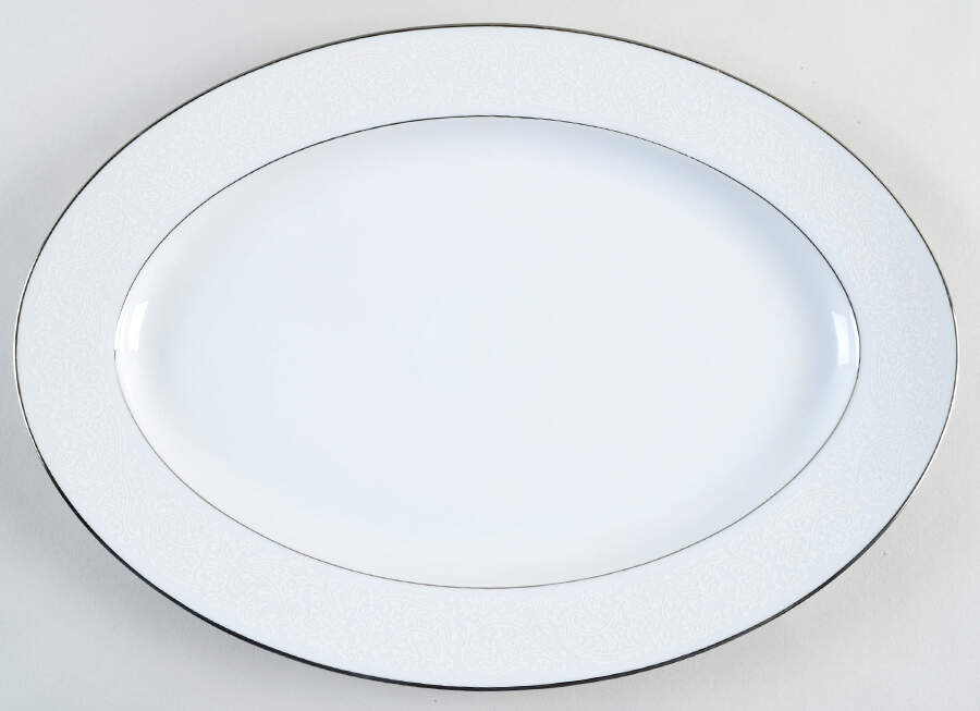 Monique Lace 15" Oval Serving Platter by Ekco-1