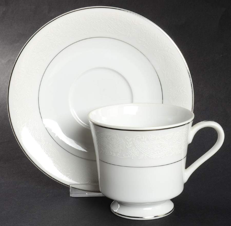 Monique Lace Footed Cup & Saucer Set by Ekco-1