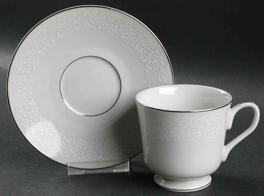 Monique Lace Footed Cup & Saucer Set by Ekco-1