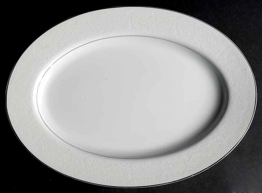 Monique Lace 12" Oval Serving Platter by Ekco-1