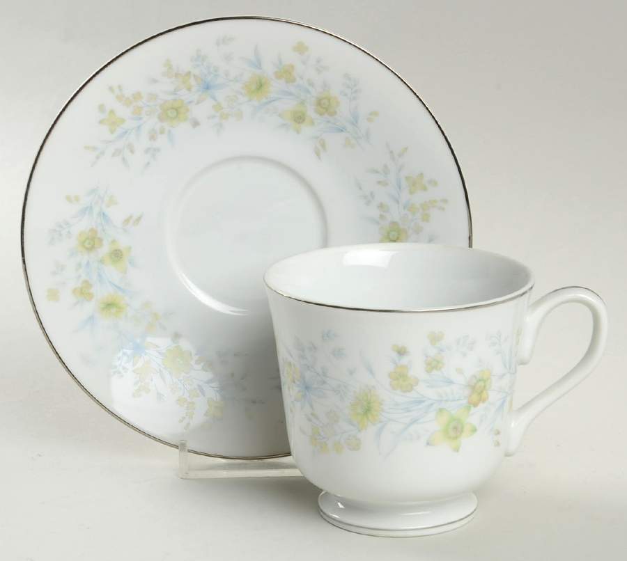 Serenade Footed Cup & Saucer Set by Ekco-1