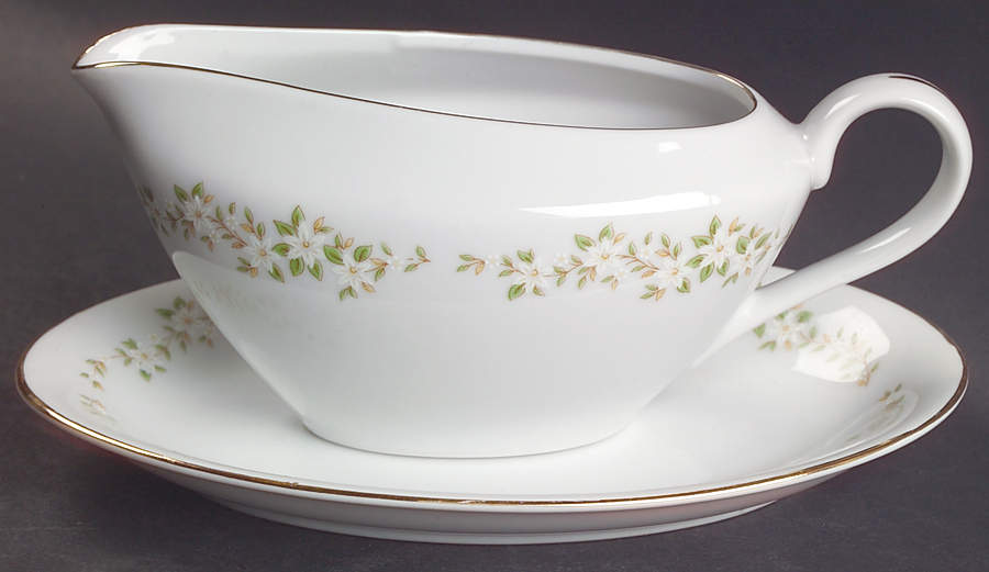 Spring Meadow Gravy Boat & Underplate/Relish by Ekco-1