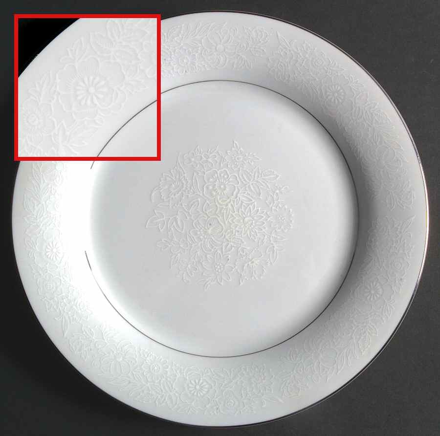 White Lace Dinner Plate by Ekco-1