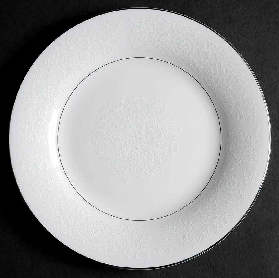 White Lace Salad Plate by Ekco-1
