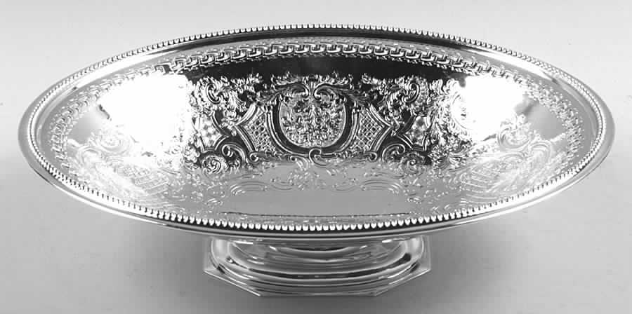 Silverplate Hollowware Footed Plated Oval Vegetable Bowl by Ellis-Barker-1