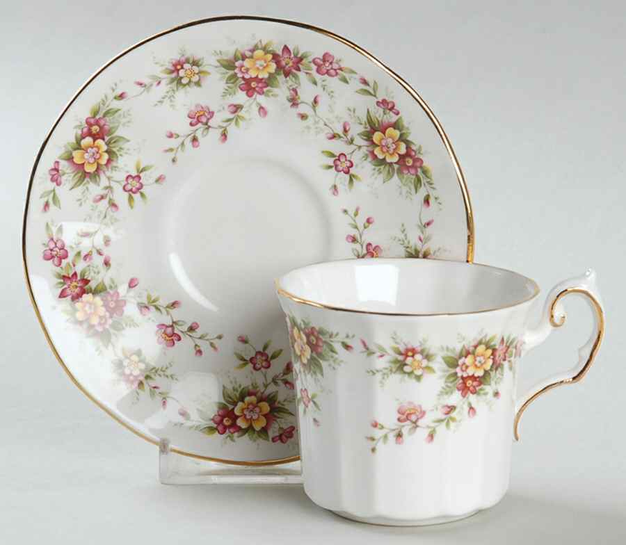 Caprice Flat Demitasse Cup & Saucer Set by Elizabethan-1