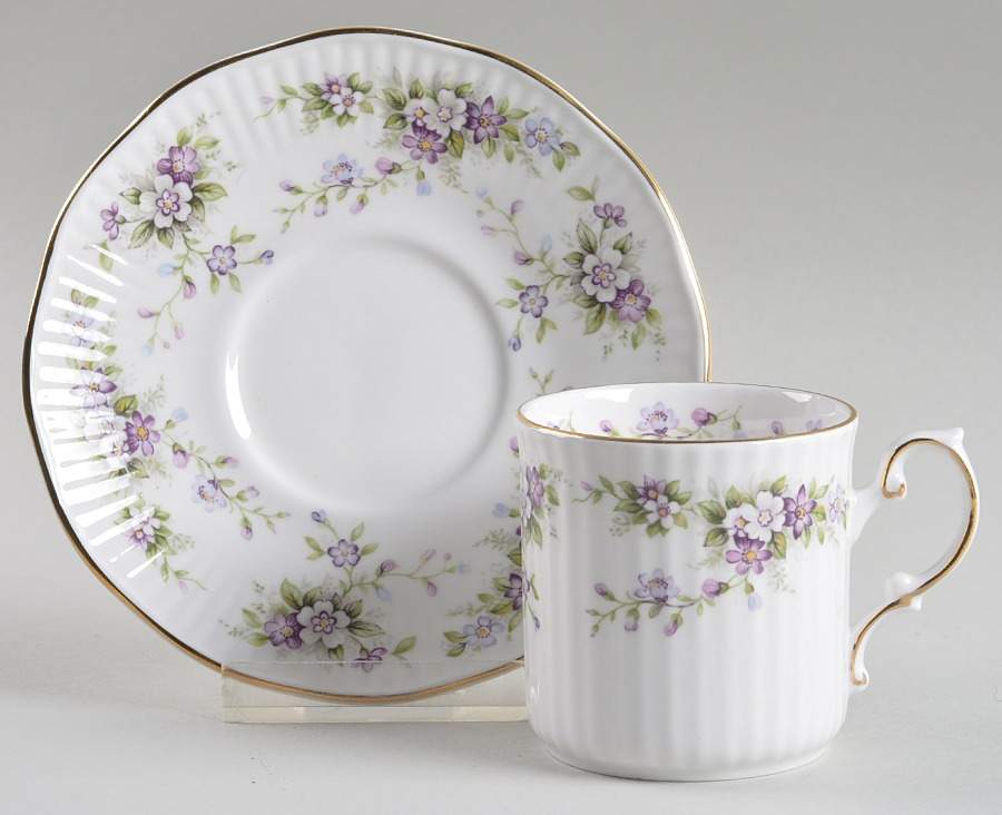 Chantilly Flat Demitasse Cup & Saucer Set by Elizabethan-1
