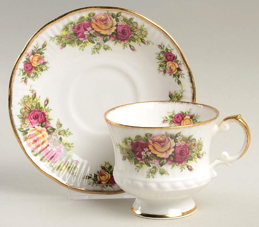 English Garden Footed Cup & Saucer Set by Elizabethan-1