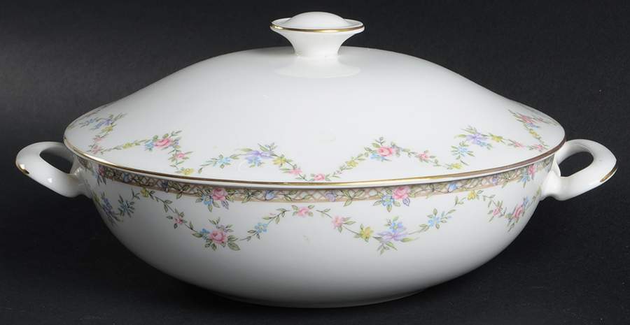 Garland Rose Round Covered Vegetable by Elizabethan-1