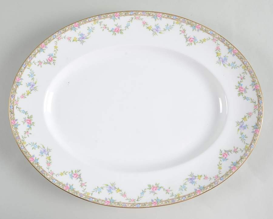 Garland Rose 13" Oval Serving Platter by Elizabethan-1