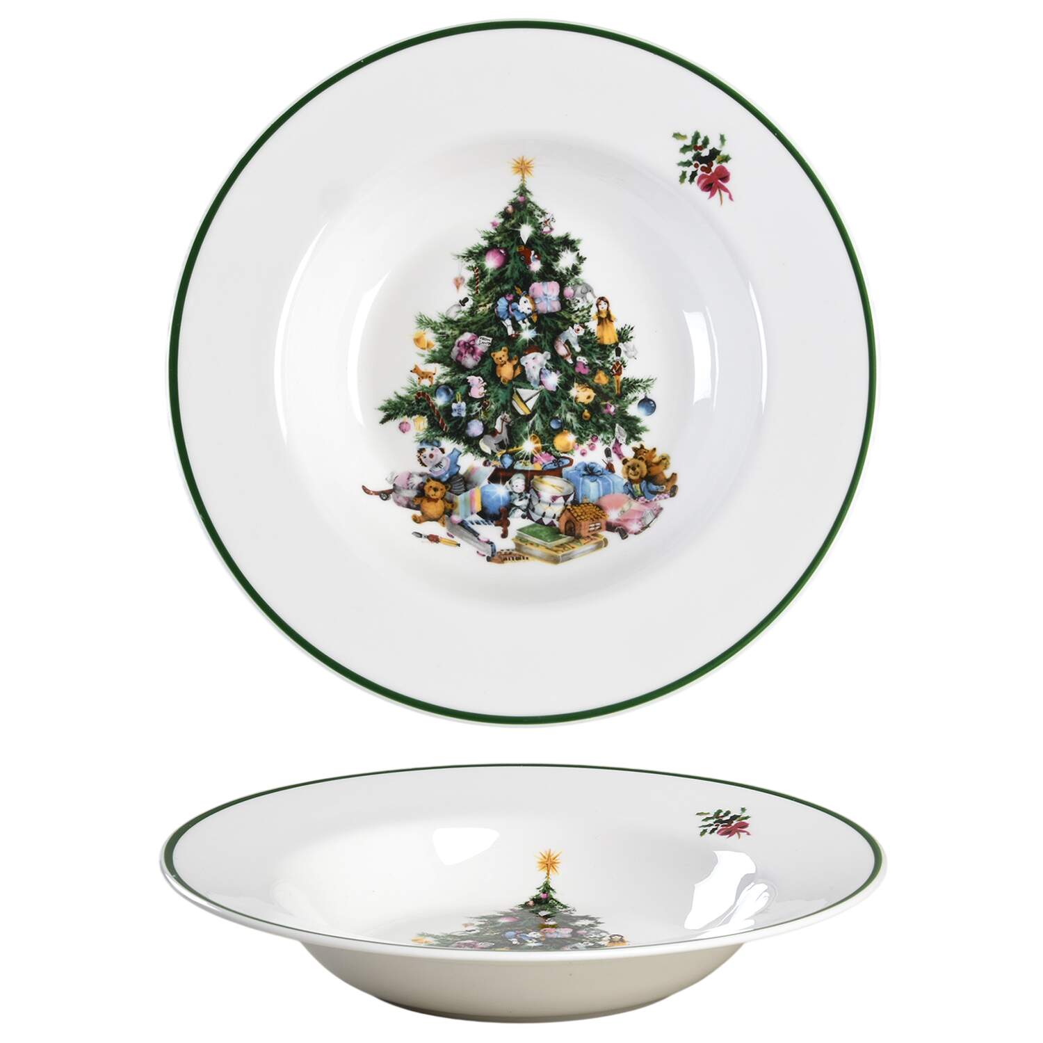 Seasons Greetings Rim Soup Bowl by Elizabethan-1