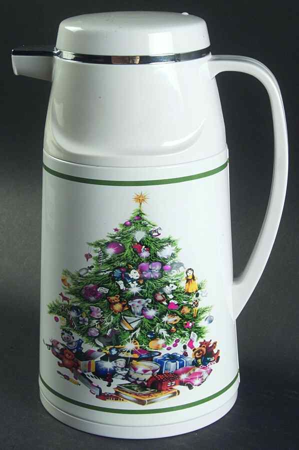 Seasons Greetings Plastic Thermos/Carafe & Lid by Elizabethan-1