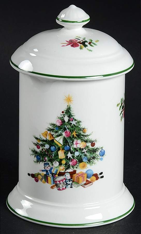 Seasons Greetings Cotton Ball Jar & Lid by Elizabethan-1