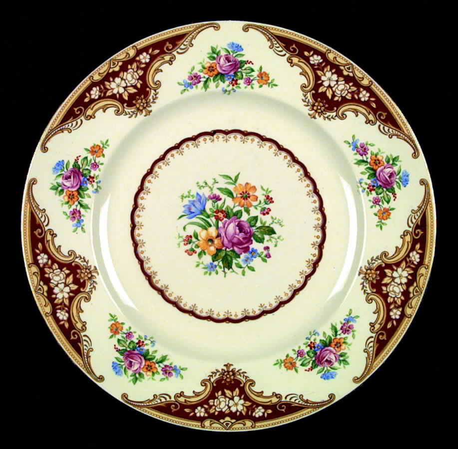 York Maroon Dinner Plate by Empire Porcelain -1