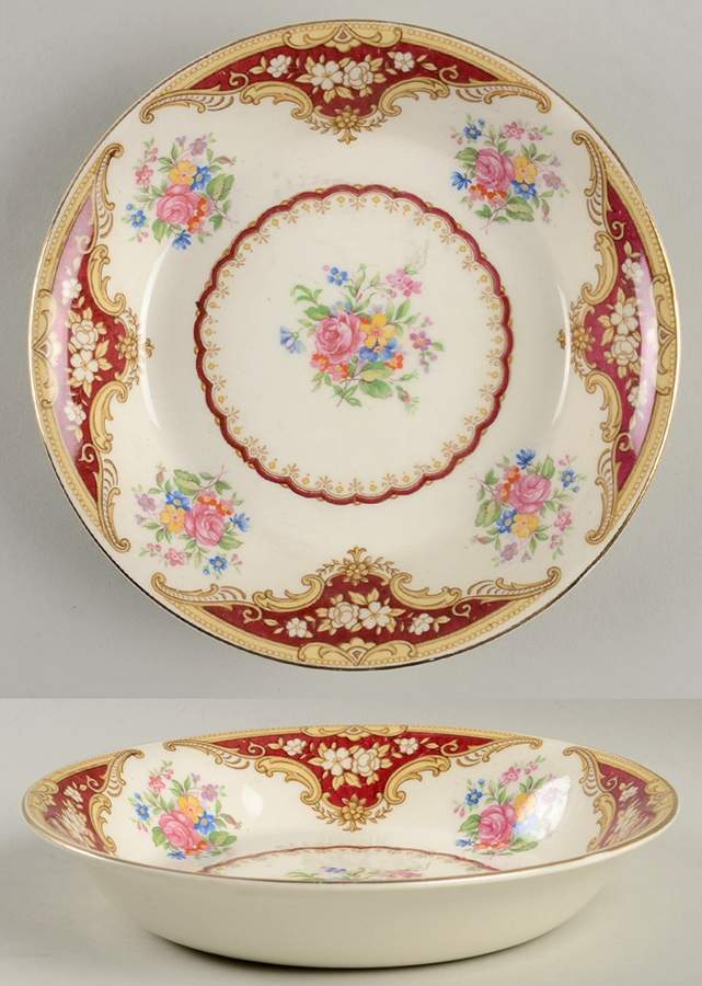 York Maroon Coupe Soup Bowl by Empire Porcelain -1