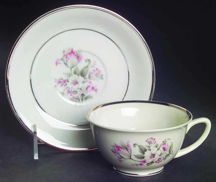 EMB1 Footed Cup & Saucer Set by Embassy (American)-1