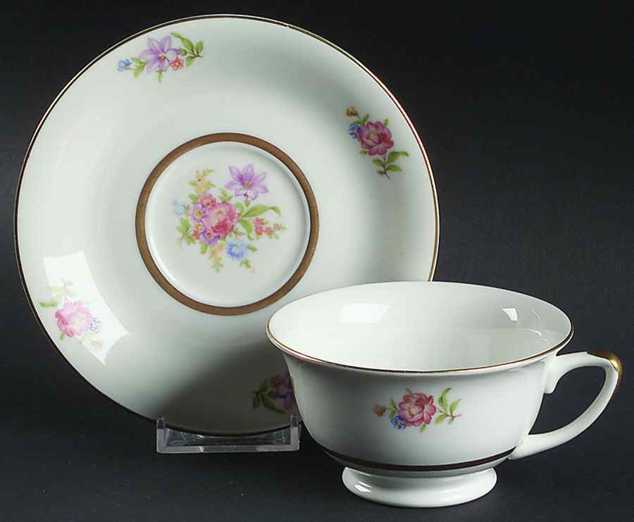 EMB11 Footed Cup & Saucer Set by Embassy (American)-1