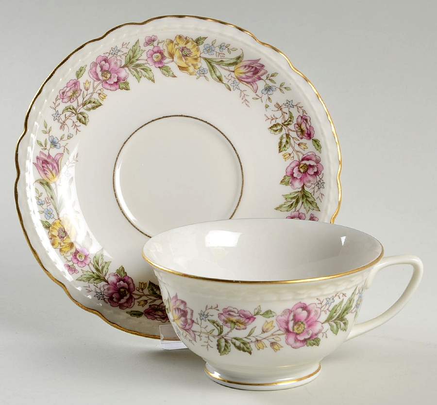 EMB42 Footed Cup & Saucer Set by Embassy (American)-1