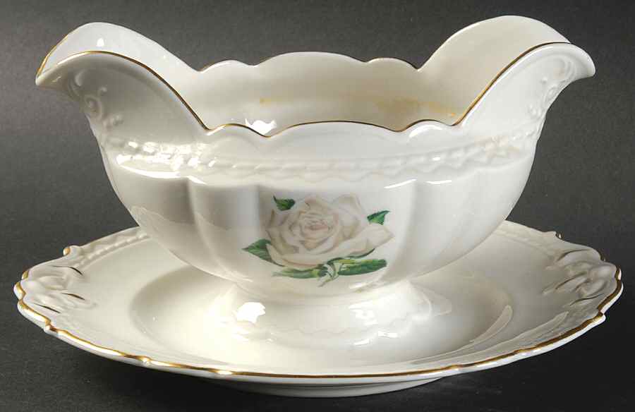 EMB5 Gravy Boat with Attached Underplate by Embassy (American)-1