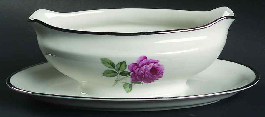 EMB6 Gravy Boat with Attached Underplate by Embassy (American)-1