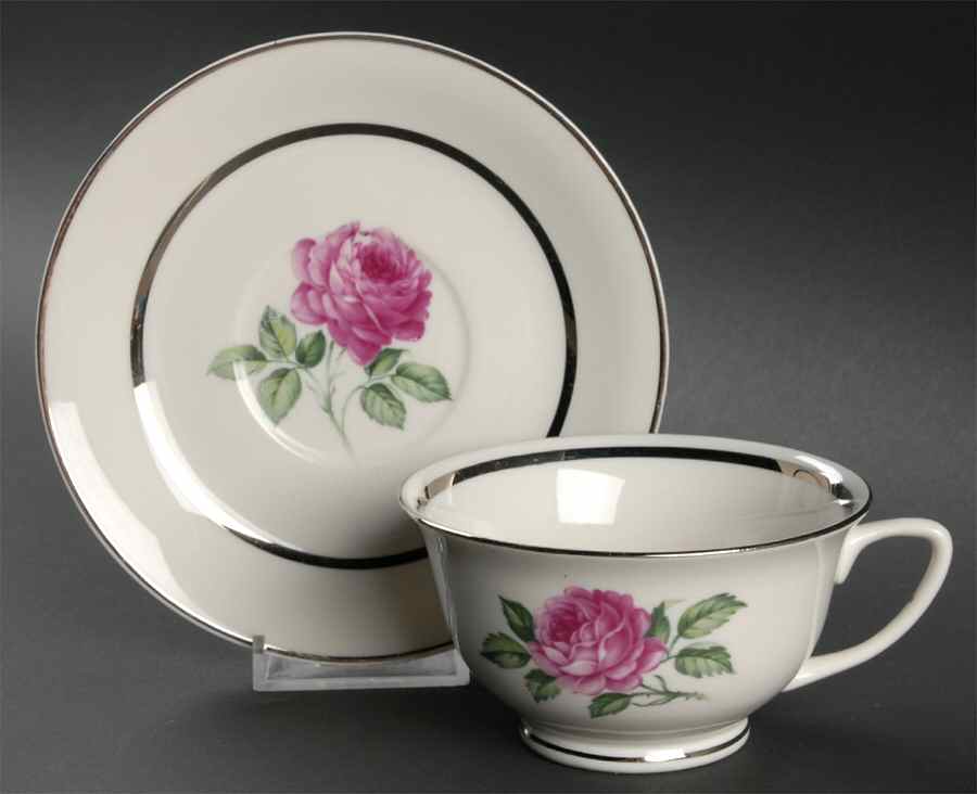 EMB6 Footed Cup & Saucer Set by Embassy (American)-1