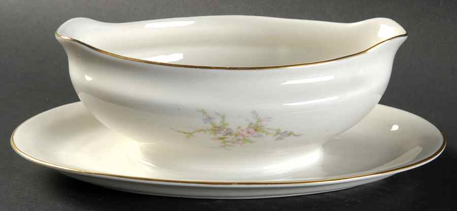 EMB8 (AMERICAN) Gravy Boat with Attached Underplate by Embassy (American)-1