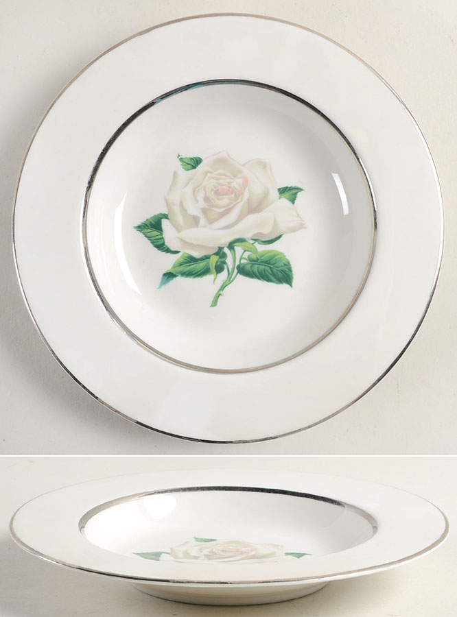 Gray Rose Rim Soup Bowl by Embassy (American)-1