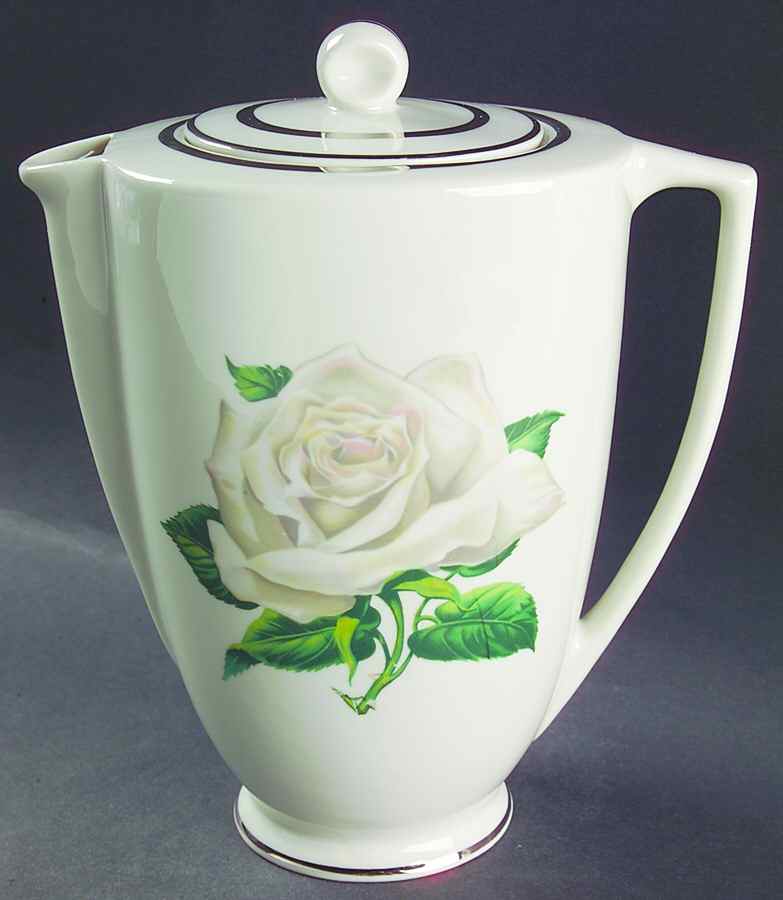 Gray Rose Coffee Pot & Lid by Embassy (American)-1