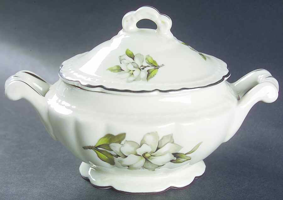Silver Gardenia (Rim, Scalloped) Sugar Bowl & Lid by Embassy (American)-1