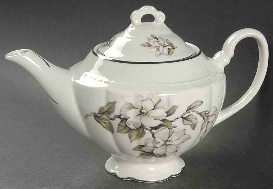 Silver Gardenia (Rim, Scalloped) Teapot & Lid by Embassy (American)-1