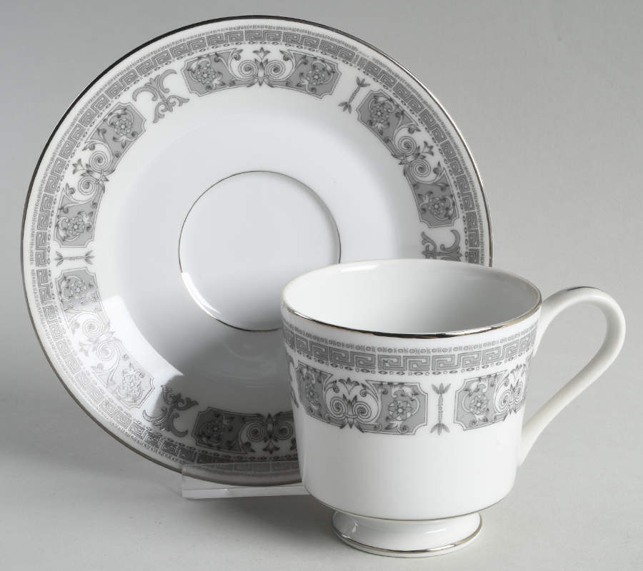 Athens Footed Cup & Saucer Set by Empress (Japan)-1