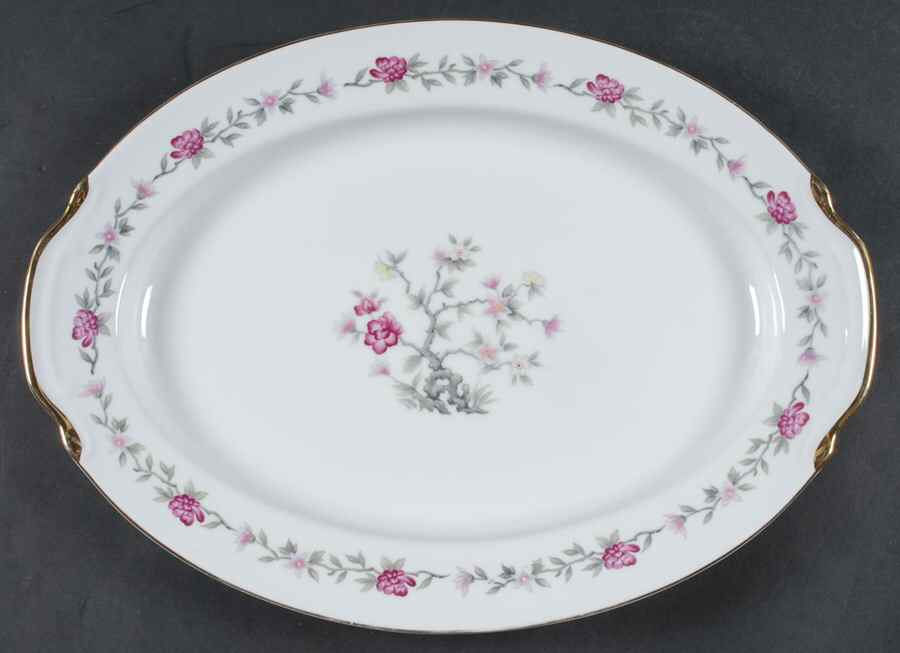 Blossom Time 16" Oval Serving Platter by Empress (Japan)-1
