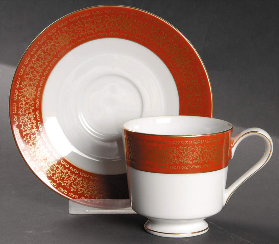 Coronation Footed Cup & Saucer Set by Empress (Japan)-1