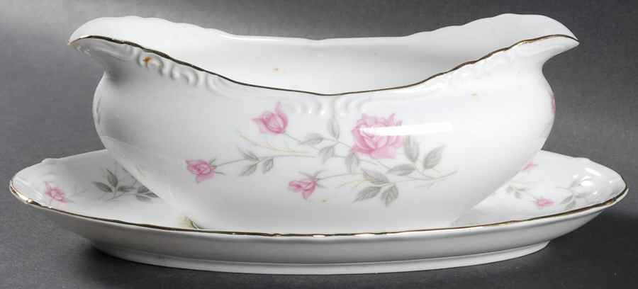 Dresdina Gravy Boat with Attached Underplate by Empress (Japan)-1